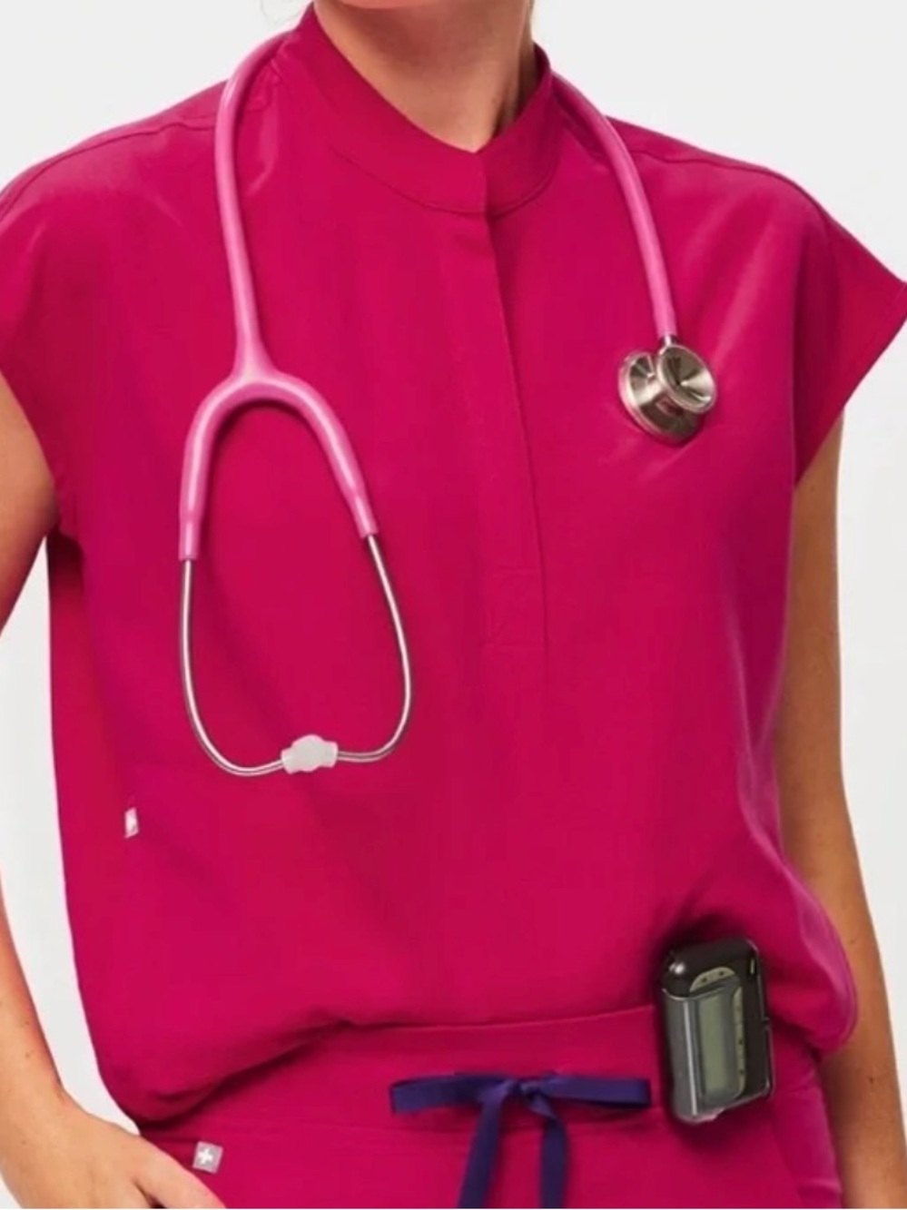 FIGS Ultra Rose Rafaela Oversized Scrub Top Size Small